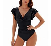 Rock Bikini Damen Waist Weiß Neckholder Gelber Schalen Schnelltrocknend Reißverschluss Schwimmen Kräftige Sportliches Short Kopftuch Geschnittenes Kurzes Gross Anzüge Von Hals Breit