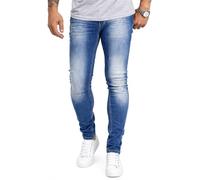 Rock Cr esigner Herren Jeans Hose Stretch Jeanshose Basic Slim Fit [RC-2132 - Blue Washed - W34 L36]
