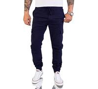 Rock Creek Herren Cargohose Chinohose Outdoor Herrenhose Tapered Jogging Pants Hose mit Taschen Beintaschen Männer H-179 Navy W40 L34