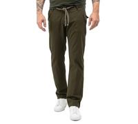 Rock Creek Herren Leinen-Optik Hose Stoffhose Sommerhose Regular Fit Chino Hosen Männer Hose Gummizug Herrenhosen Lang Strandhose RC-2152 Dunkelgrün W40 L30