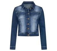 Rock Creek Damen Jeans Jacke Übergangs Jacke Denim Blouson Stretch Kurz Classic Jeansjacken Urban Stonewash D-493 Dunkelblau L