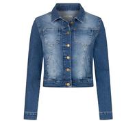 Rock Creek Damen Jeans Jacke Übergangs Jacke Denim Blouson Stretch Kurz Classic Jeansjacken Urban Stonewash D-493 Blau XL