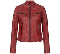 Rock Cr amen Lederjacke Biker Jacke Echtleder Motorradjacke Leder Jacken Damenjacke Stehkragen Winterjacke Übergangsjacke D-481 Rot M