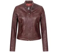 Rock Creek Damen Lederjacke Biker Jacke Echtleder Motorradjacke Leder Jacken Damenjacke Stehkragen Winterjacke Übergangsjacke D-486 Weinrot L