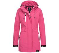 Rock Cr amen Softshell Jacke Mantel Outdoor-Mantel Damenmantel Softshellmantel Winterjacke Wasserabweisend Kapuze Übergang D-423 Rosa 2XL