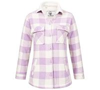Rock Creek Damen Winterjacke Karierte Flanelljacke Gefüttert Holzfällerjacke Holzfällerhemd Kragen Teddyfutter Kariert Thermojacke D-469 Violett 3XL