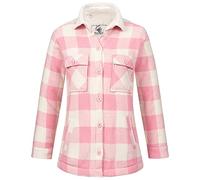 Rock Creek Damen Winterjacke Karierte Flanelljacke Gefüttert Holzfällerjacke Holzfällerhemd Kragen Teddyfutter Kariert Thermojacke D-469 Rosa XL