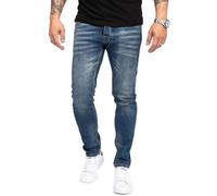 Rock Cr esigner Herren Jeans Hose Stretch Jeanshose Basic Slim Fit Jeans Hosen Denim Used Look Destroyed Herrenhose Elegant RC-2166 Blau W40 L36