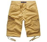 Rock Creek Herren Cargo Shorts Chinoshorts Kurze Hose Short Cargoshorts Sommer Kurzehose Sommerhose Bermudas Stretch Short RC-393 Gelb W30
