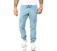 Rock Creek Herren Cargohose Chino Hose Cargo Hosen Pant Freizeithose Cargohosen Jogging Hosen Jeans Outdoorhose Wanderhose Babyblau RC-2082 W38 L30