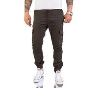 Rock Creek Herren Cargohose Chinohose Outdoor Herrenhose Tapered Jogging Pants Hose mit Taschen Beintaschen Männer H-179 Dunkelgrün W38 L32