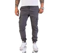 Rock Creek Herren Cargohose Chinohose Outdoor Herrenhose Tapered Jogging Pants Hose mit Taschen Beintaschen Männer H-179 Anthrazit W40 L34