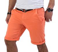 Rock Creek Herren Chino Shorts Hose Kurz Chinoshorts Inkl Gürtel Männer Sommer Bermuda Stretch Rc-2133 30 Coral