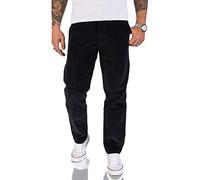 Rock Creek Herren Cord Hose Regular Fit Chino Hose Klassische Hosen Herrenhose Straight Cut Chinos Herren Cordhosen RC-2156 Schwarz W31 L30