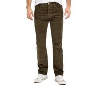 Rock Creek Herren Cordhose Hose Stretch Basic Bootcut Hose Regular Fit Lange Hose Stoff Hose Winterhose Männerhose H-399 Olive W36 L30