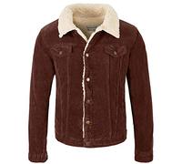 Rock Creek Herren Cordjacke Winterjacke Teddyfutter Jeansjacke Herrenjacke Herren Winter Jacken Teddyfellkragen Parka Warm H-211 Ocker S