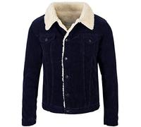 Rock Creek Herren Cordjacke Winterjacke Teddyfutter Jeansjacke Herrenjacke Herren Winter Jacken Teddyfellkragen Parka Warm H-211 Navy 3XL