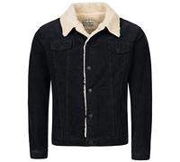 Rock Creek Herren Cordjacke Winterjacke Teddyfutter Jeansjacke Herrenjacke Herren Winter Jacken Teddyfellkragen Parka Warm H-211 Schwarz 2XL