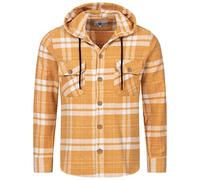 Rock Creek Herren Hemd Kariert Kapuzenhemd Karohemd Herrenhemd Flanell Hemden Holzfällerhemd Übergangsjacke Langarm Kariert Winter H-328 Camel M
