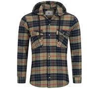 Rock Creek Herren Hemd Kariert Kapuzenhemd Karohemd Herrenhemd Flanell Hemden Holzfällerhemd Übergangsjacke Langarm Kariert Winter H-255 Dunkelgrün 3XL