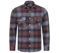 Rock Creek Herren Hemd Kariertes Flanellhemd Karohemd Herrenhemd Flanell Hemden Holzfällerhemd Übergangsjacke Langarm Kariert Winter H-329 Blau 5XL
