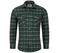Rock Creek Herren Hemd Kariertes Flanellhemd Karohemd Herrenhemd Flanell Hemden Holzfällerhemd Übergangsjacke Langarm Kariert Winter H-250 Grün 4XL
