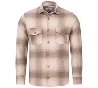 Rock Creek Herren Hemd Kariertes Flanellhemd Karohemd Herrenhemd Flanell Hemden Holzfällerhemd Übergangsjacke Langarm Kariert Winter H-329 Beige 4XL