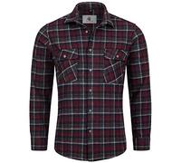 Rock Creek Herren Hemd Kariertes Flanellhemd Karohemd Herrenhemd Flanell Hemden Holzfällerhemd Übergangsjacke Langarm Kariert Winter H-248 Rot 3XL