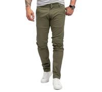 Rock Creek Herren Hose Stretch Chino Basic Sommer Hose Regular Fit Lange Hose Stoff Hose Sommerhose Männerhose H-379 Olive W42 L32