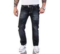 Rock Creek Herren Jeans Comfort Fit Schwarz RC-2064: W29 / 30 in