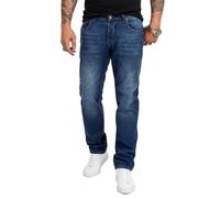 Rock Creek Herren Jeans Hose Comfort Fit Jeans Herrenjeans Herrenhose Denim Stonewashed Basic Weites Bein Raw RC-3120 Blau W33 L30