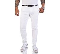 Rock Creek Herren Jeans Hose Weiß Slim Fit Stretch Jeans Herrenjeans Herrenhose Denim Stonewashed Weisse Herren Jeans RC-2155 Snow White W30 L32