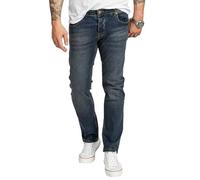 Rock Creek Herren Jeans Regular Fit Stretch Jeans Männerhose Herrenjeans Denim Hosen Herrenhose Straight Cut Stonewashed RC-2400 Dunkelblau W30 L32