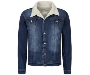 Rock Creek Herren Jeansjacke mit Teddyfellkragen H-217: Hellblau / 3XL