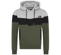 Rock Creek Herren Kapuzenpullover L Grau H-407 Hoodie im Colorblock-Design mit Kordelzug Logo-Patch & Seitentaschen Bequemer Sweatshirt Pulli für Freizeit & Outdoor