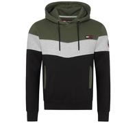 Rock Creek Herren Kapuzenpullover M Dunkelgrün H-407 Hoodie im Colorblock-Design mit Kordelzug Logo-Patch & Seitentaschen Bequemer Sweatshirt Pulli für Freizeit & Outdoor