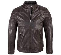 Rock Creek Herren Lederjacke Biker Jacke Echtleder Motorradjacke Leder Jacken Herrenjacke Braun Winterjacke Übergangsjacke H-180 Dunkelbraun XL