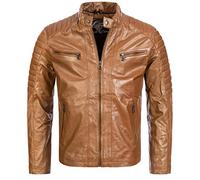 Rock Creek Herren Lederjacke Biker Jacke Echtleder Motorradjacke Leder Jacken Herrenjacke Braun Winterjacke Übergangsjacke H-183 Hellbraun 2XL