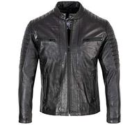 Rock Creek Herren Lederjacke Biker Jacke Echtleder Motorradjacke Leder Jacken Herrenjacke Braun Winterjacke Übergangsjacke H-183 Schwarz L