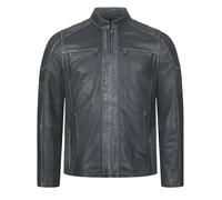 Rock Creek Herren Lederjacke Biker Jacke Echtleder Motorradjacke Leder Jacken Herrenjacke Kentkragen Winterjacke Übergangsjacke H-383 Anthrazit 2XL