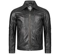 Rock Creek Herren Lederjacke Biker Jacke Echtleder Motorradjacke Leder Jacken Herrenjacke Schwarz Winterjacke Übergangsjacke H-289 Schwarz L