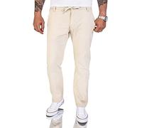 Rock Creek Herren Leinen-Optik Hose Stoffhose Sommerhose Regular Fit Chino Hosen Männer Hose Gummizug Herrenhosen Lang Strandhose RC-2152 Sand W34 L32