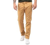 Rock Creek Herren Leinen-Optik Hose Stoffhose Sommerhose Regular Fit Chino Hosen Männer Hose Gummizug Herrenhosen Lang Strandhose RC-2152 Camel W33 L34