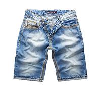 Rock Creek Herren Shorts Jeansshorts Denim Short Kurze Hose Herrenshorts Jeans Sommer Hose Dicke Nähte Bermuda Hose RC-2079 Hellblau W38