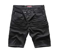 Rock Creek Herren Shorts Jeansshorts Denim Short Kurze Hose Herrenshorts Jeans Sommer Hose Stretch Bermuda Hose Schwarz RC-2202 Nightblack W32