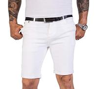Rock Creek Herren Shorts Jeansshorts Denim Short Kurze Hose Herrenshorts Jeans Sommer Hose Stretch Bermuda Hose RC-2205 Weiß W30