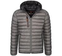 Rock Creek Herren Steppjacke Übergangsjacke Leicht Herrenjacke Männer Jacken Stepp Jacken mit Kapuze Daunenjacke Thremojacke H-317 Grau 2XL