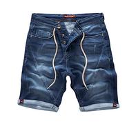 Rock Creek Herren Sweat Shorts Jeansshorts Denim Short Kurze Hose Herrenshorts Sommer Sweatshort Stretch Bermudas Dunkelblau RC-2200 Harbour Blue W31