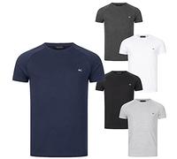 Rock Creek Herren T-Shirt 5er-Set Basic V Ausschnitt Shirts Rundhals Sommer T-Shirts Kurzarm Casual Logo T-Shirt Pack Freizeitshirt Hemd H-274 2XL
