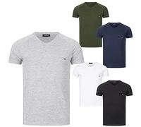 Rock Creek Herren T-Shirt 5er-Set Basic V Ausschnitt Shirts Rundhals Sommer T-Shirts Kurzarm Casual Logo T-Shirt Pack Freizeitshirt Hemd H-275 3XL
